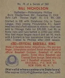 Back of Bill Nicholson