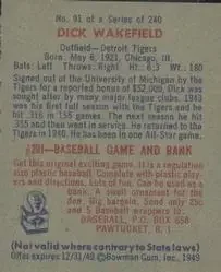 Back of Dick Wakefield