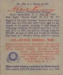 Back of Hank Borowy