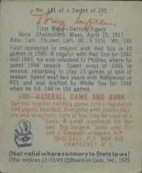 Back of Ulysses "Tony" Lupien