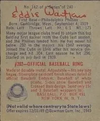 Back of Eddie Waitkus