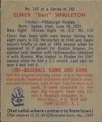 Back of Elmer Singleton