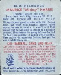 Back of Mickey Harris
