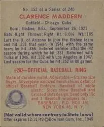 Back of Clarence Maddern