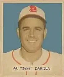 1949 Bowman #156 Al "Zeke" Zarilla