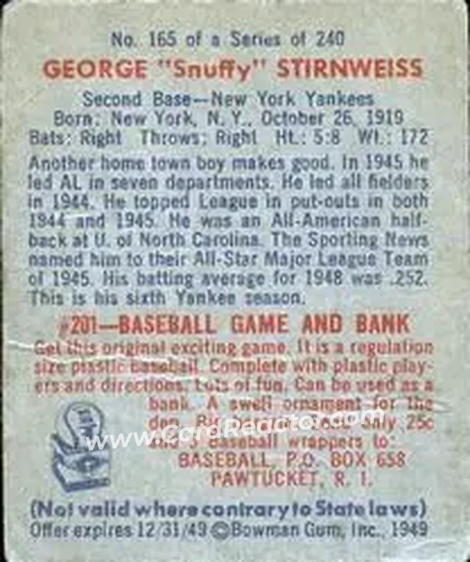 Back of George Stirnweiss