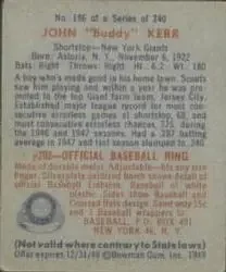 Back of John "Buddy" Kerr