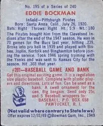 Back of Eddie Bockman