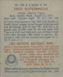 Back of Fred Hutchinson