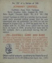 Back of Johnny Lindell