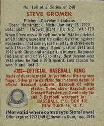 Back of Steve Gromek