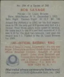Back of Bob Savage