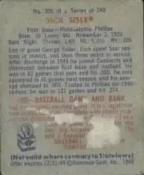 Back of Dick Sisler