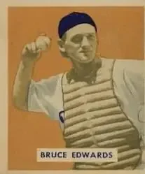 1949 Bowman #206 - Bruce Edwards - Brooklyn Dodgers