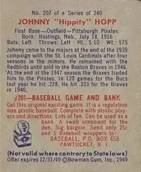 Back of Johnny Hopp