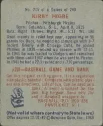 Back of Kirby Higbe