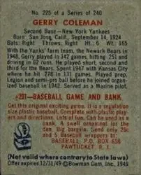 Back of Jerry Coleman