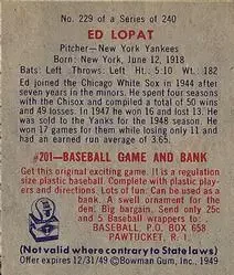 Back of Ed Lopat