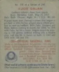 Back of Augie Galan