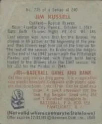 Back of Jimmy Russell
