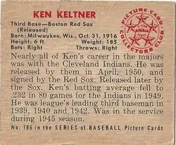 Back of Ken Keltner
