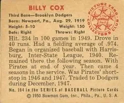 Back of Billy Cox