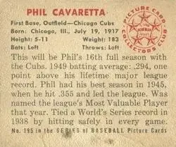 Back of Phil Cavarretta
