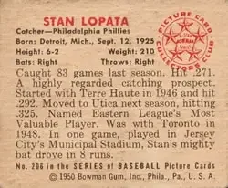Back of Stan Lopata