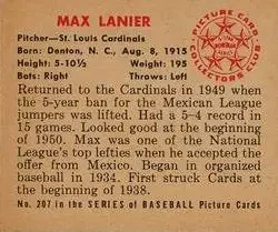 Back of Max Lanier