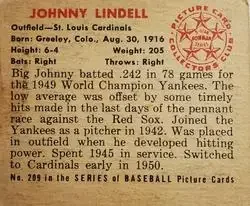 Back of Johnny Lindell