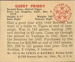 Back of Jerry Priddy