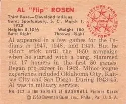 Back of Al "Flip" Rosen