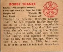 Back of Bobby Shantz