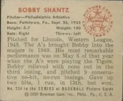 Back of Bobby Shantz