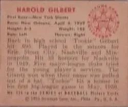 Back of Harold Gilbert