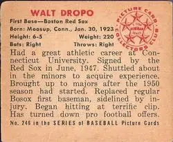 Back of Walt Dropo