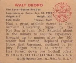 Back of Walt Dropo