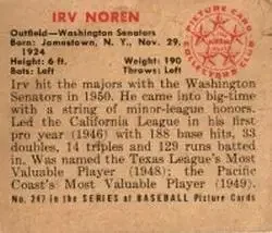 Back of Irv Noren