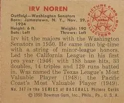 Back of Irv Noren