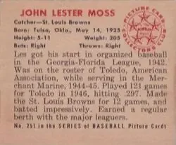 Back of John Lester Moss