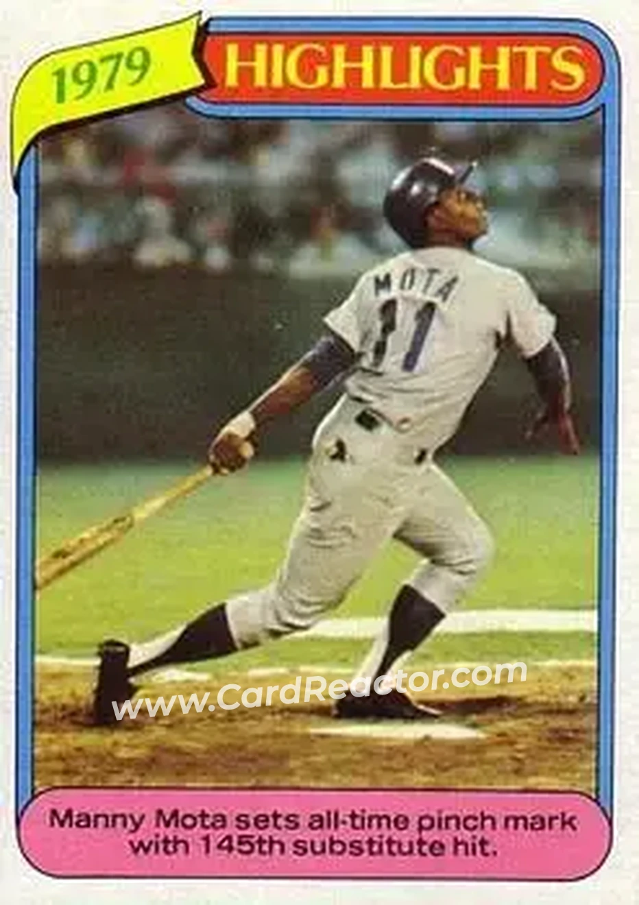 1980 Topps #3 - Manny Mota - Los Angeles Dodgers