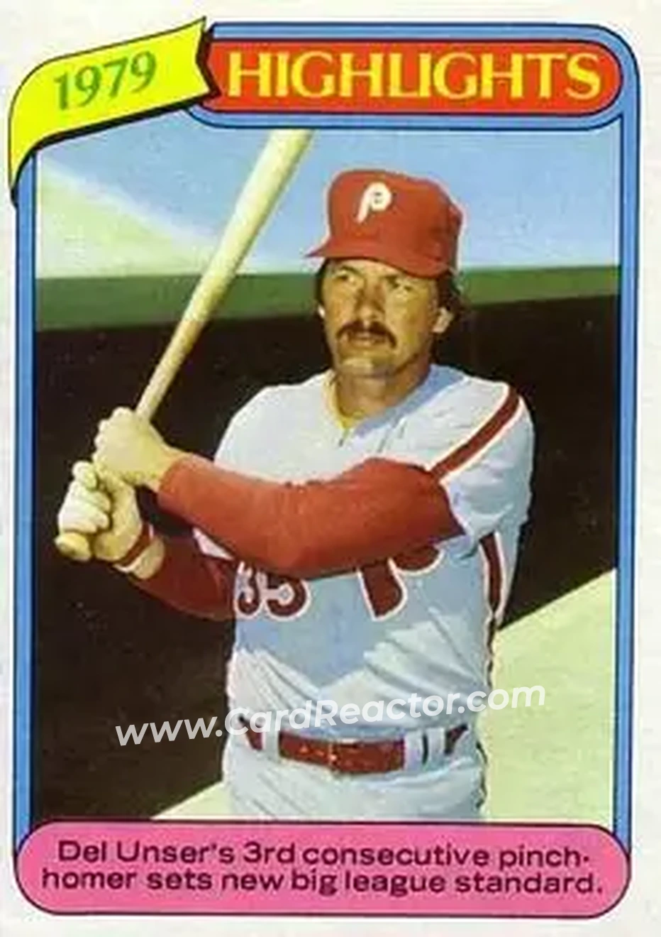 1980 Topps #6 - Del Unser - Philadelphia Phillies