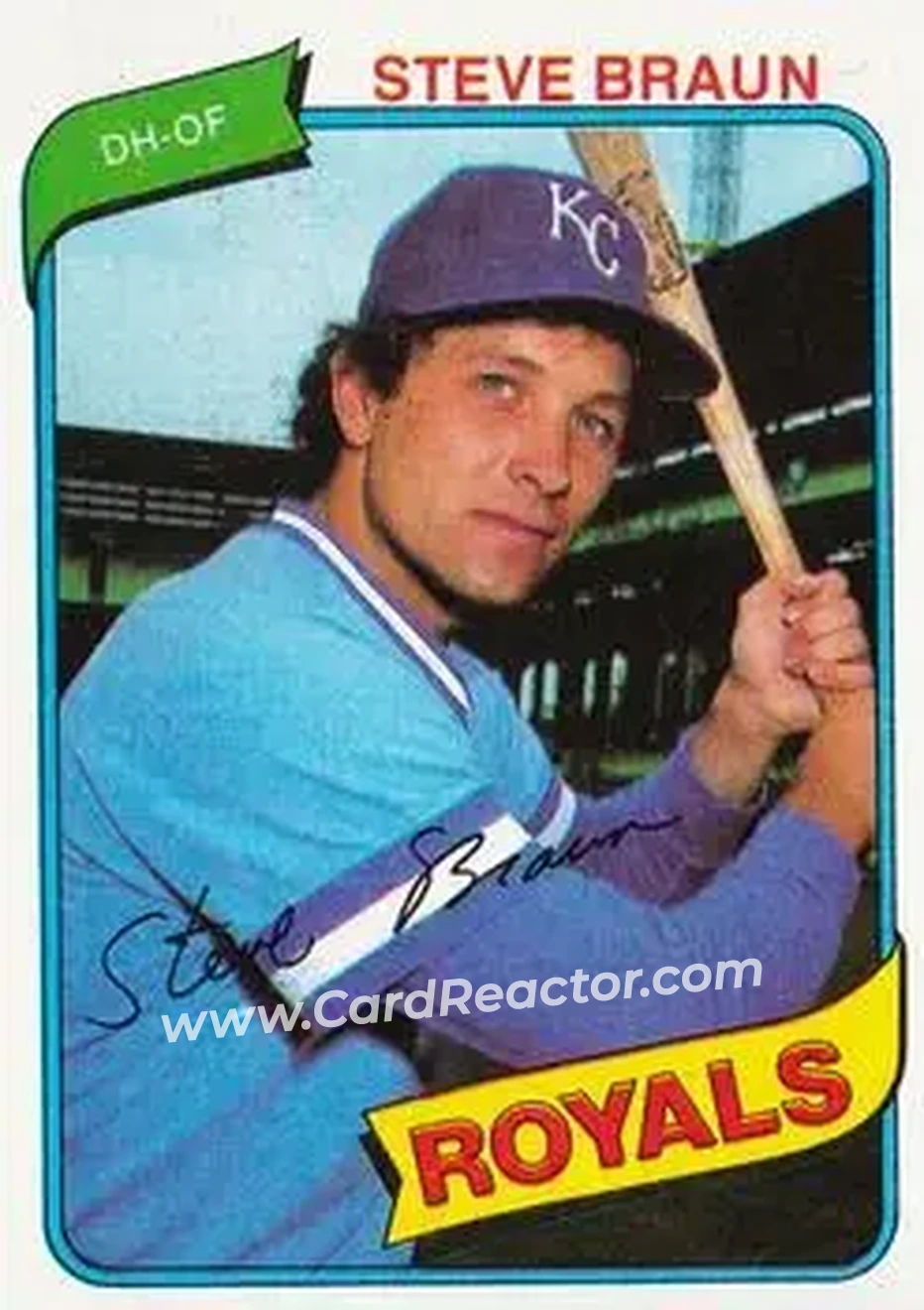 1980 Topps #9 - Steve Braun - Kansas City Royals 1980 Topps #9 - Steve Braun - Kansas City Royals