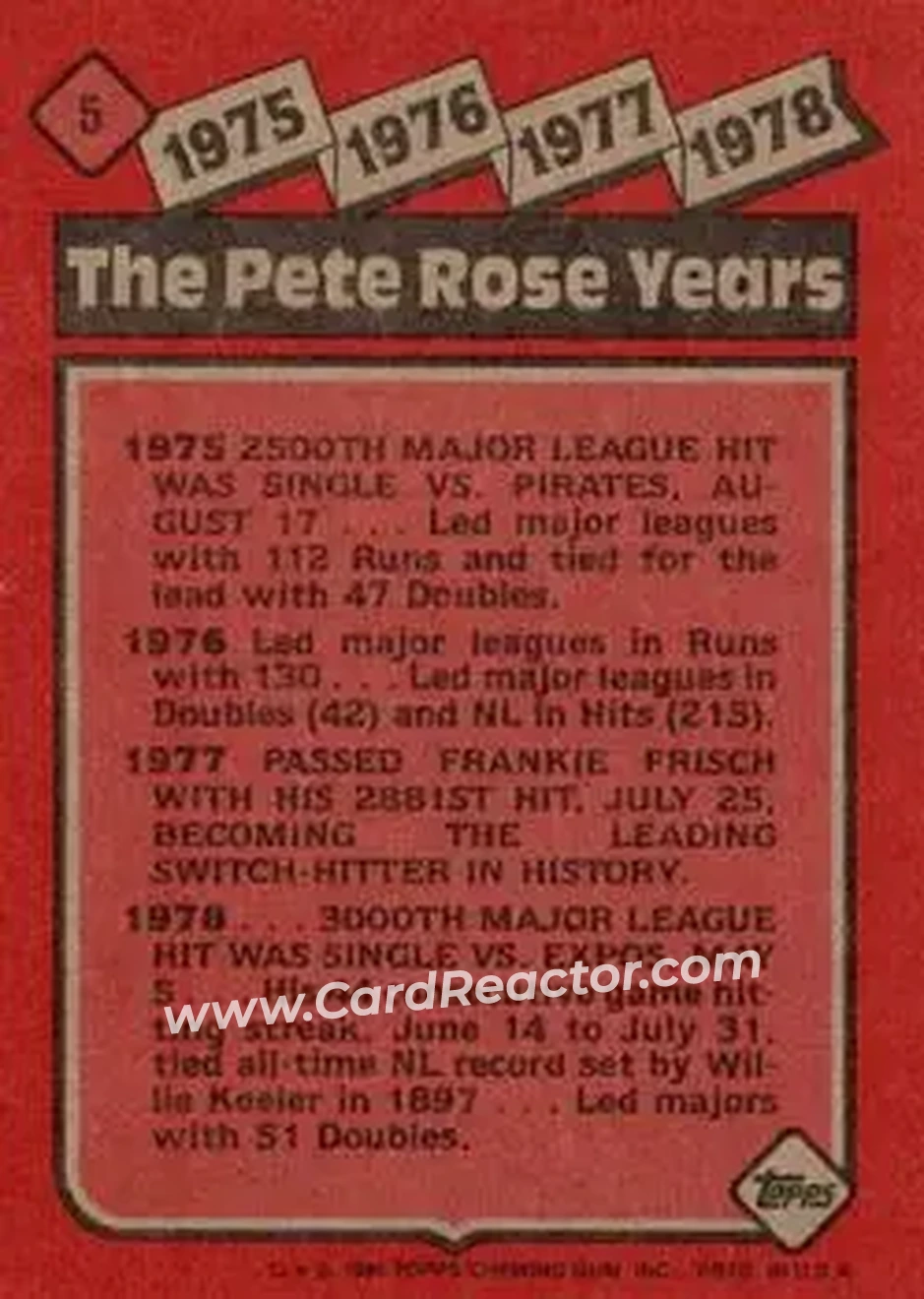 Back of Years: 1975 1978