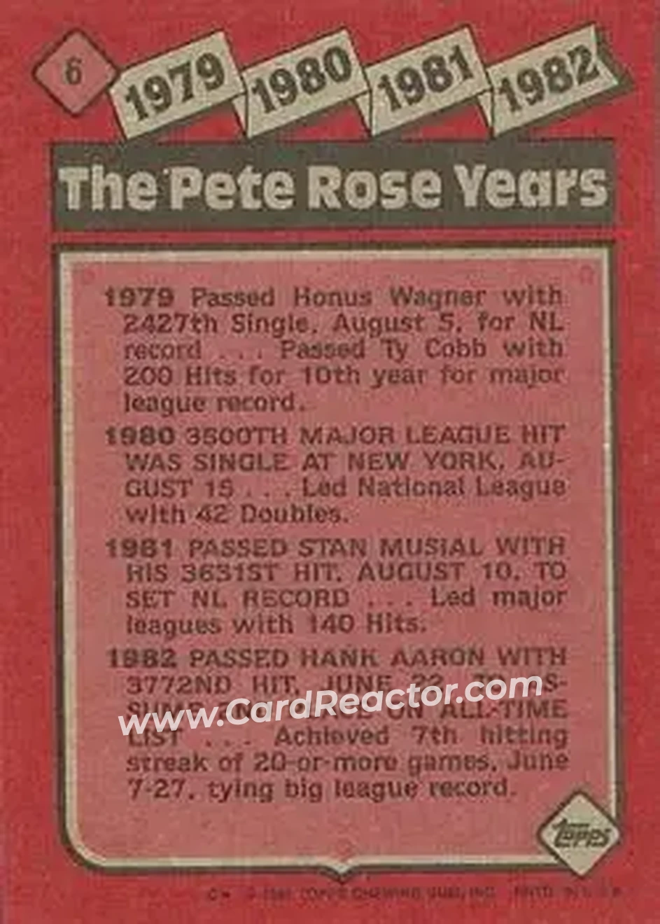 Back of Years: 1979 1982