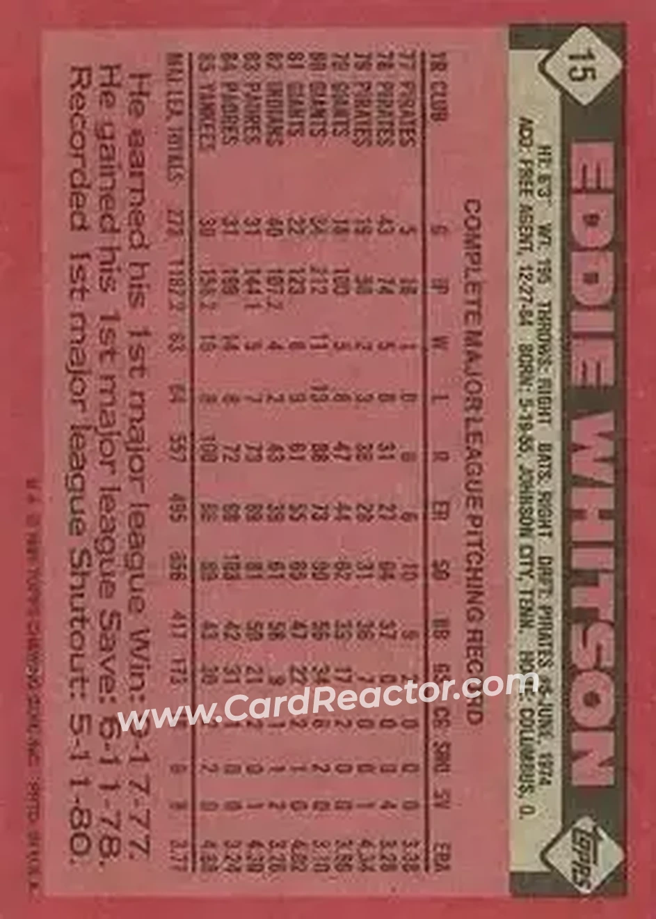 Back of Eddie Whitson