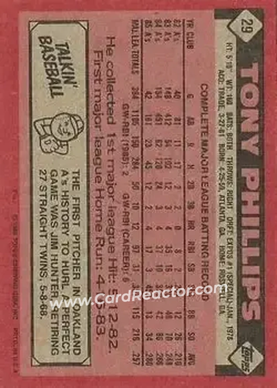 Back of Tony Phillips