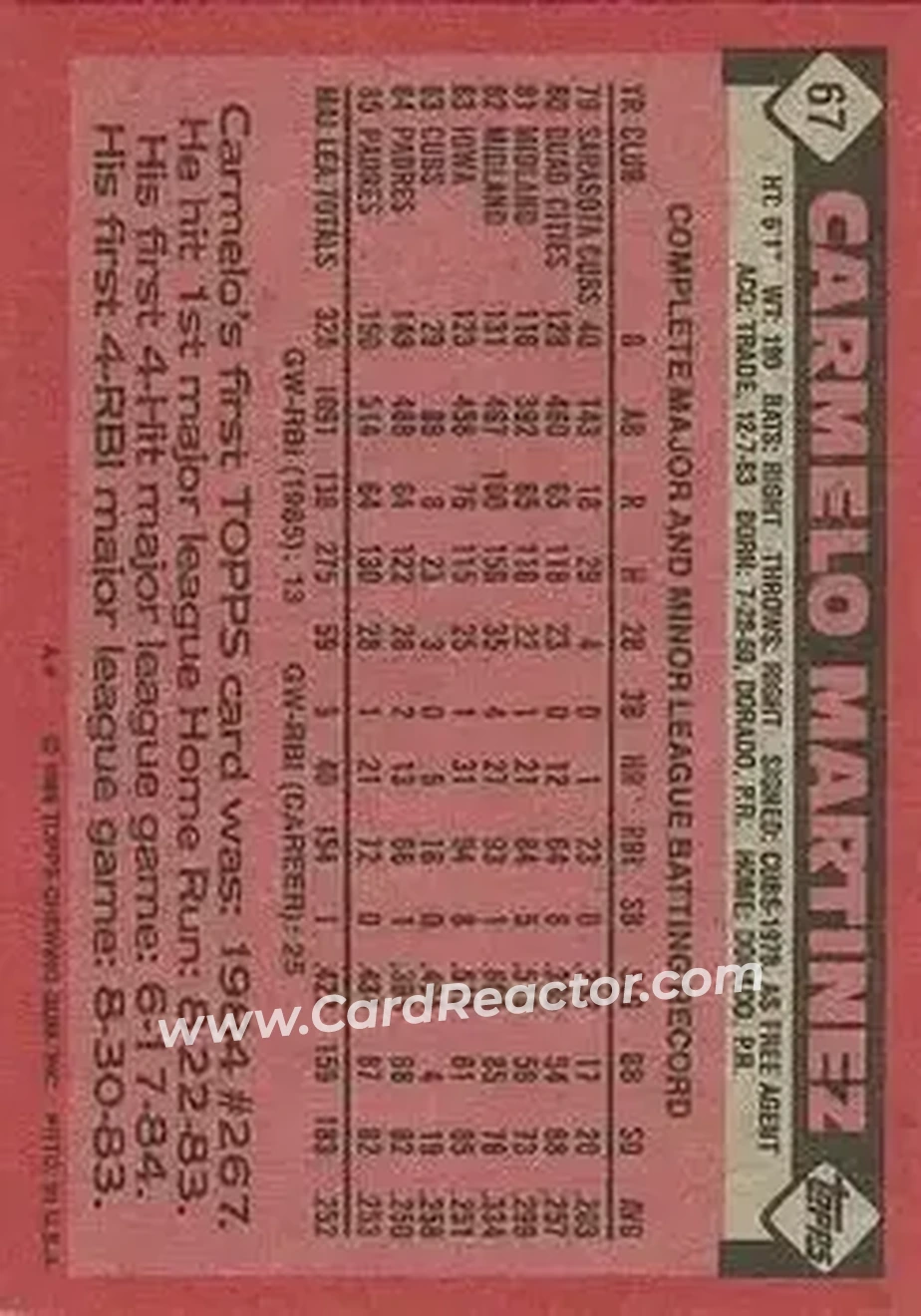 Back of Carmelo Martinez