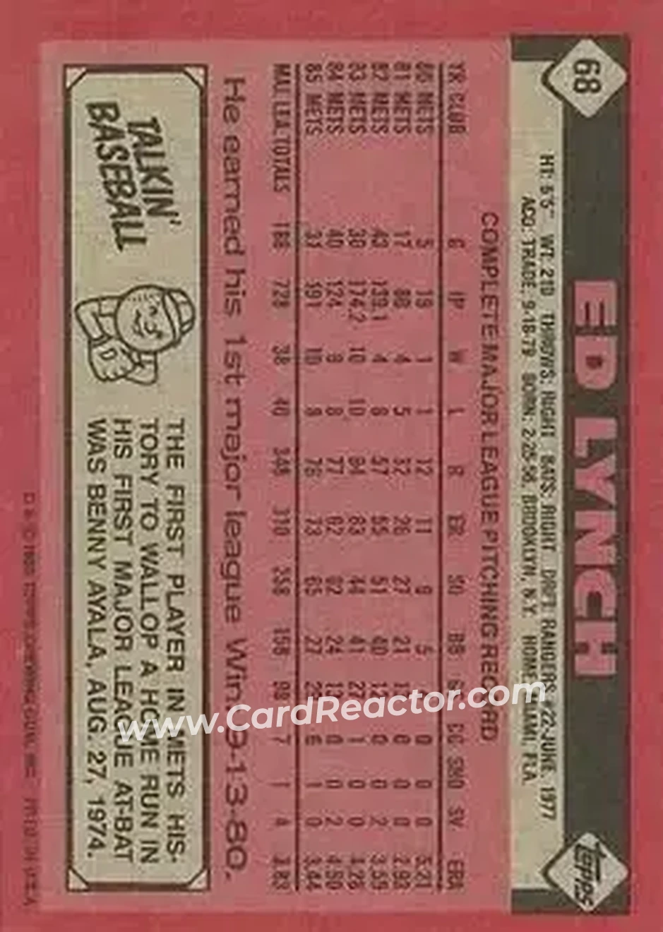 Back of Ed Lynch