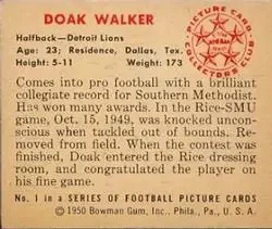 Back of Doak Walker